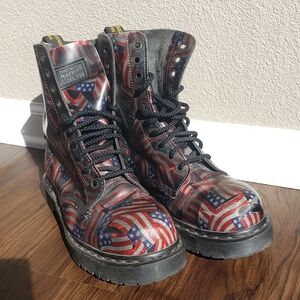 Dr.Martens American Flag Steel Toe Boots Size 9 🇺🇸